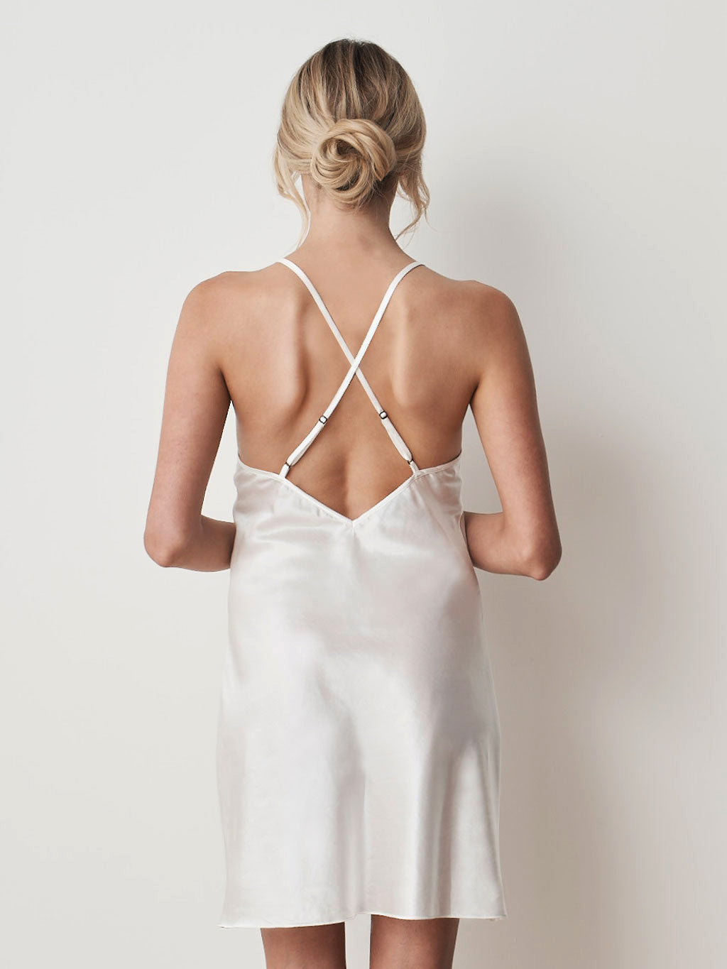 white silk dress short